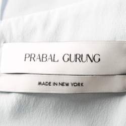 Prabal Gurung Powder Blue Sheer Sleeve Side Button Detail Dress M
