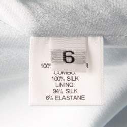 Prabal Gurung Powder Blue Sheer Sleeve Side Button Detail Dress M