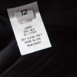 Prabal Gurung Black Wool Peplum Sleeveless Blouse L 