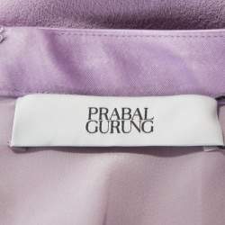 Prabal Gurung Lilac Crepe Mesh Detail Pencil Skirt M