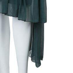 Prabal Gurung Green Chiffon Draped Asymmetric Skirt S