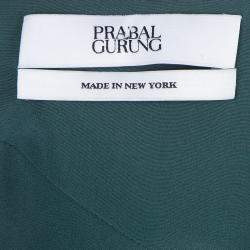 Prabal Gurung Green Chiffon Draped Asymmetric Skirt S