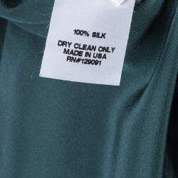 Prabal Gurung Green Chiffon Draped Asymmetric Skirt S