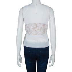 مملوكة مسبقًا توب برابال غورونغ  بلا أكمام مزين بدانتيل أبيض S