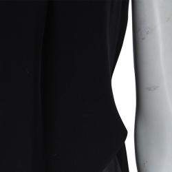 مملوكة مسبقًا Prabal Gurung Black Rosette Applique Detail Sleeveless Silk Blouse M