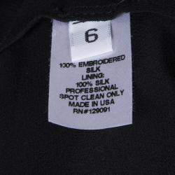 مملوكة مسبقًا Prabal Gurung Black Rosette Applique Detail Sleeveless Silk Blouse M