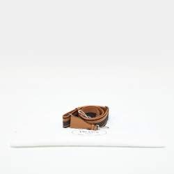 Pre Owned Prada Brown/Black Canvas and Leather Logo Bag Shoulder Strap