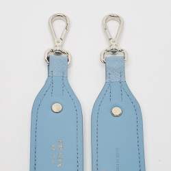 مملوكة مسبقًا Prada Light Blue Saffiano Leather Crystals Embellished Shoulder Bag Strap