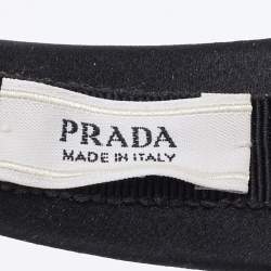 Prada Black Crystal Embellished Satin Headband