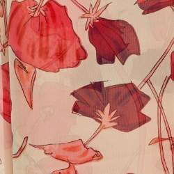 Prada Orange Georgette Printed Silk Scarf