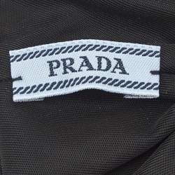 Pre Owned Prada Black Nylon Logo Plaque  Hair Scrunchie