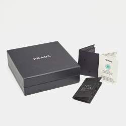 Pre Owned Prada Black Nylon Logo Plaque  Hair Scrunchie