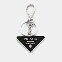 【関税&送料込】Prada Black Calf Hair And Leather Keyring Prada Saffiano leather keychain Black - Men | VIETTI Online