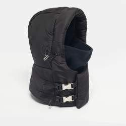 Pre Owned Prada Black Nylon Buckle Detail Balaclava M