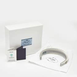 Pre Owned Prada Silver Satin Headband