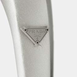 Pre Owned Prada Silver Satin Headband