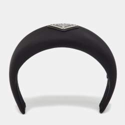 Pre Owned Prada Black Logo Re-Nylon Headband