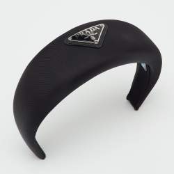 Pre Owned Prada Black Logo Re-Nylon Headband