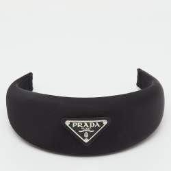 Pre Owned Prada Black Logo Re-Nylon Headband