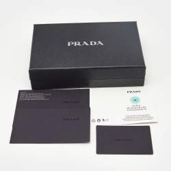 Pre Owned مشبك شعر برادا جلد أسود راتينج بذهب فاخر