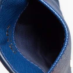Prada Blue Saffiano Leather ID Badge Holder