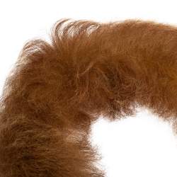 Pre Owned Prada Brown Fur Tiger Head Bag Strap