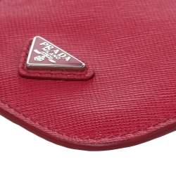 Pre Owned Prada Pink Saffiano Lux Leather iPhone Case 