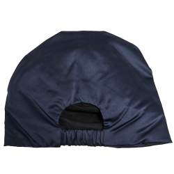 Pre Owned Prada Navy Blue Pleated Silk Satin Turban Size M