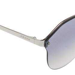 Prada Silver Tone/Grey SPR64T Gradient Oval Sunglasses