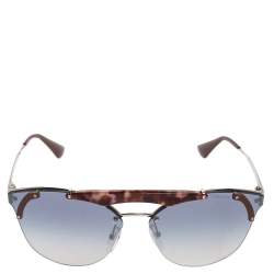 مملوكة مسبقًا Prada Brown Tortoise SPR53U Gradient Aviator Sunglasses