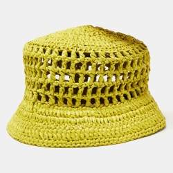 Pre Owned Prada Green Crochet Bucket Hat M
