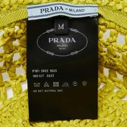 Pre Owned Prada Green Crochet Bucket Hat M