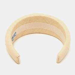 Pre Owned Prada Beige Wicker Wide Hairband