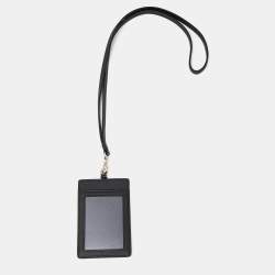 Prada Black Saffiano Leather Badge Holder