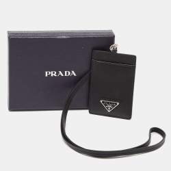 Prada Black Saffiano Leather Badge Holder