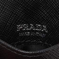 Prada Black Saffiano Leather Badge Holder