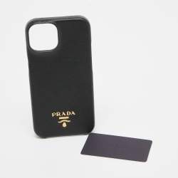 Prada Black Saffiano Leather iPhone 14 Case