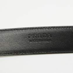 Prada White Leather Slim Belt 80 CM