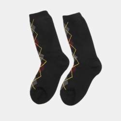 Prada Black Patterned Wool Socks S