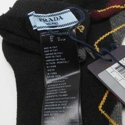Prada Black Patterned Wool Socks S