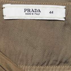 Prada Green Tie-Dye Cotton Smocked Knee Length Skirt M