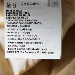 مملوكة مسبقًا Prada Beige Leather Hooded Zip-Up Coat S