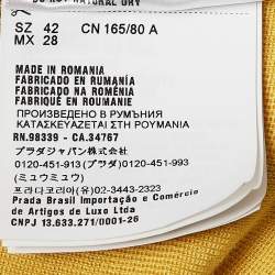 Prada Yellow Cashmere Blend Rib Knit Cardigan M