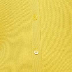 Prada Yellow Cashmere Blend Rib Knit Cardigan M