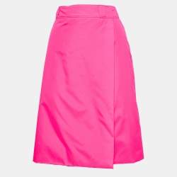 Prada Fluorescent Pink Synthetic Pencil Skirt M