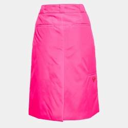 Prada Fluorescent Pink Synthetic Pencil Skirt M