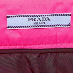 Prada Fluorescent Pink Synthetic Pencil Skirt M