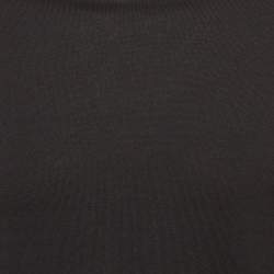 Prada Black Cotton Rib Knit Crew Neck Sweater M