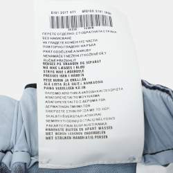 Pre Owned Prada Navy Blue Cotton Waist Tie Detail Midi Skirt L