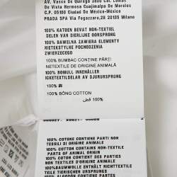 Pre Owned Prada White Poplin Logo Applique Detail Shirt M